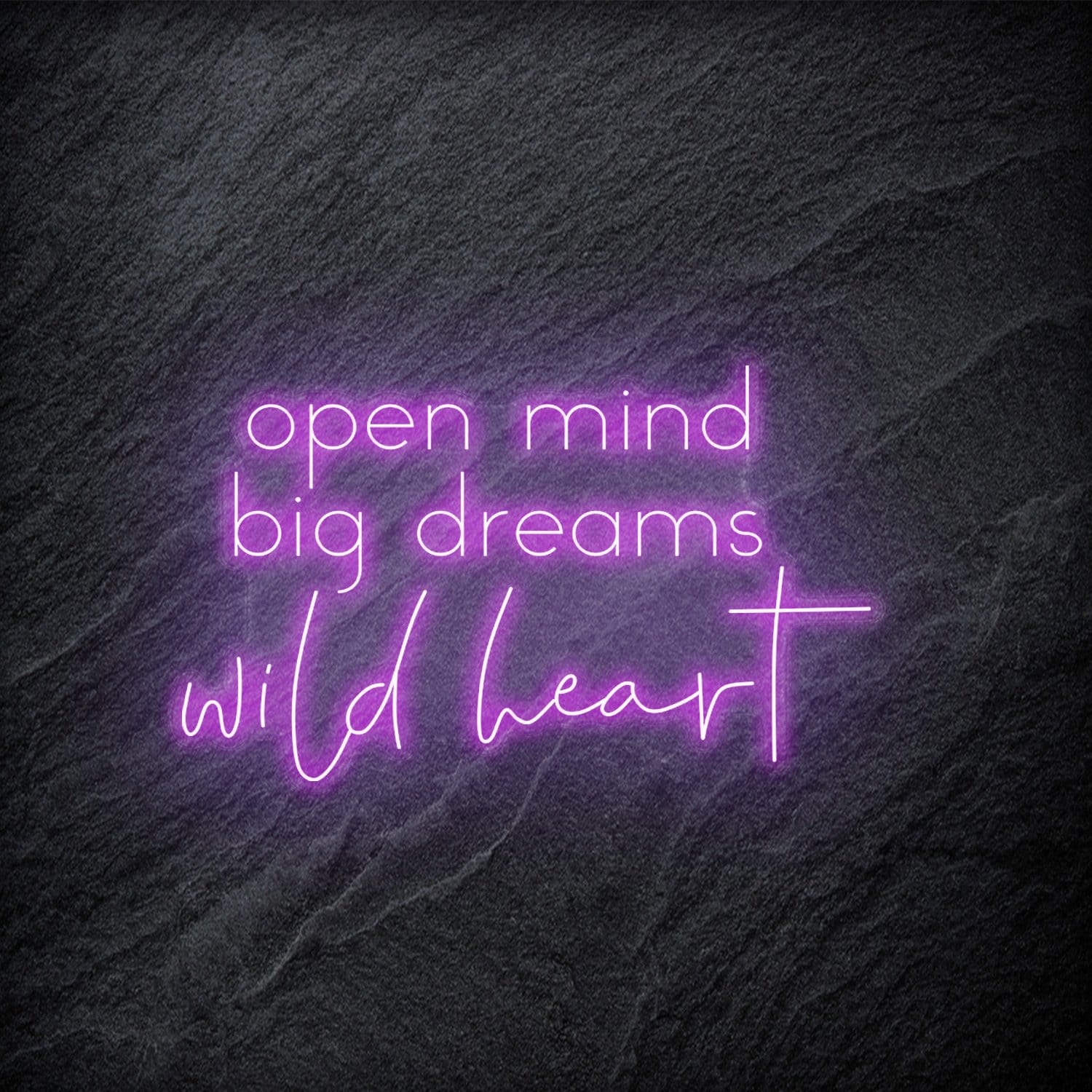 "Open Mind Big Dreams" LED Neon Schriftzug - NEONEVERGLOW