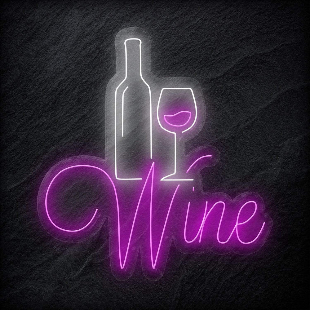 "Wein Wine" Neonschild - NEONEVERGLOW