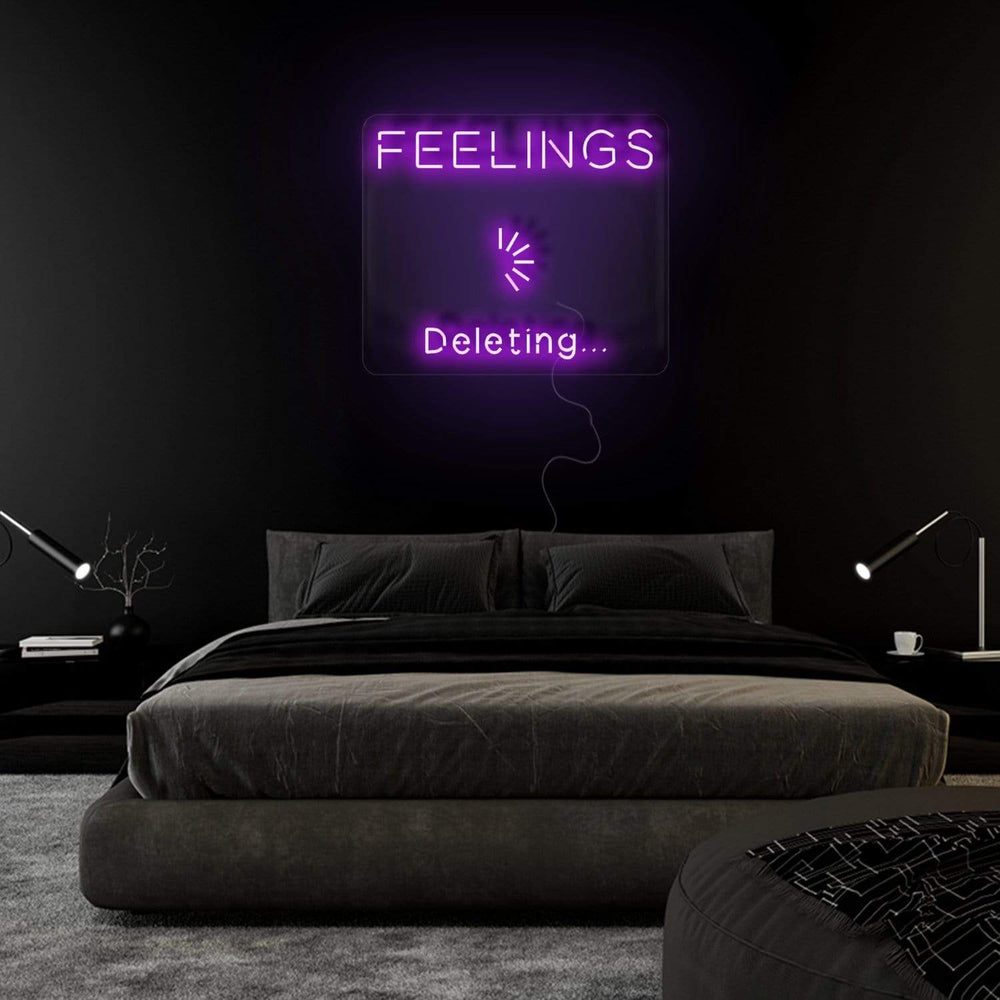 "Feelings Deleteting" Neonschild Sign - NEONEVERGLOW