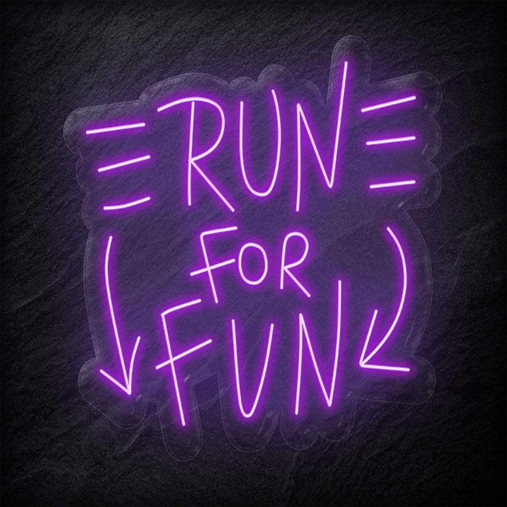 "Run For Fun" Neonschild Sign - NEONEVERGLOW