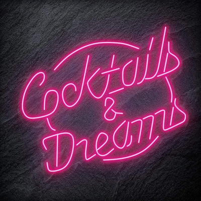 "Cocktails & Dreams" Neonschild Schriftzug Sign - NEONEVERGLOW