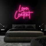 "Love,Content" LED Neonschild Sign Schriftzug - NEONEVERGLOW