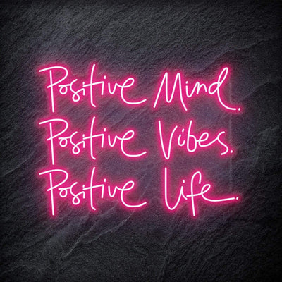 "Positive Mind Posiitve Vibes" Neon Schriftzug - NEONEVERGLOW