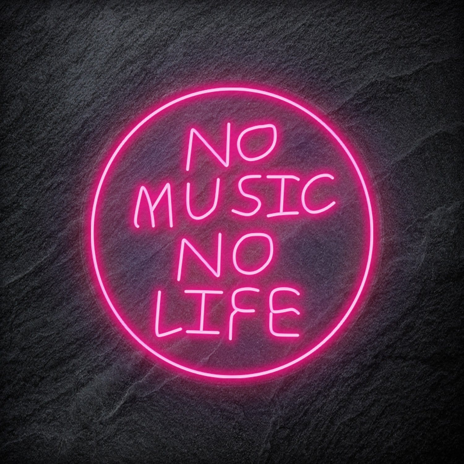 "No Music No Life" LED Neon Schriftzug Sign - NEONEVERGLOW