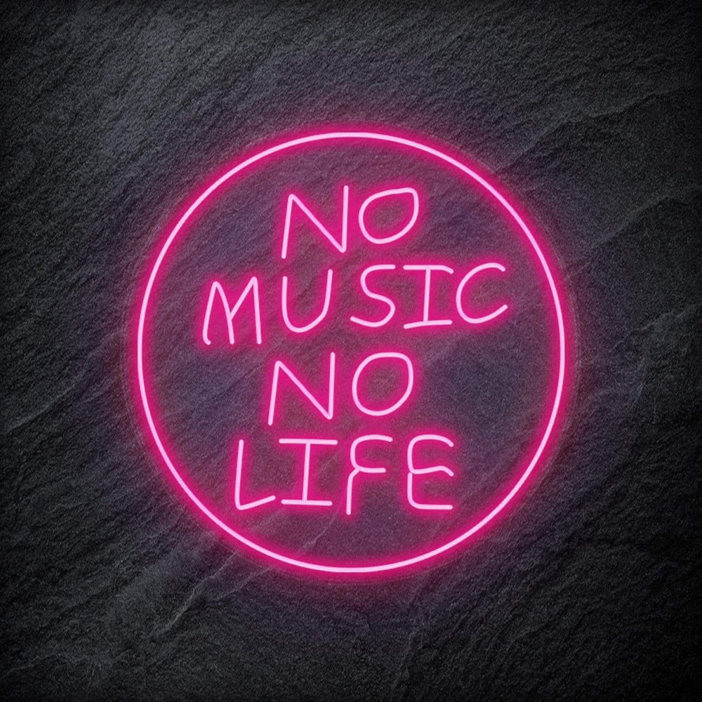 "No Music No Life" Neon Schriftzug Sign - NEONEVERGLOW