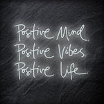 "Positive Mind Posiitve Vibes" LED Neon Schriftzug - NEONEVERGLOW