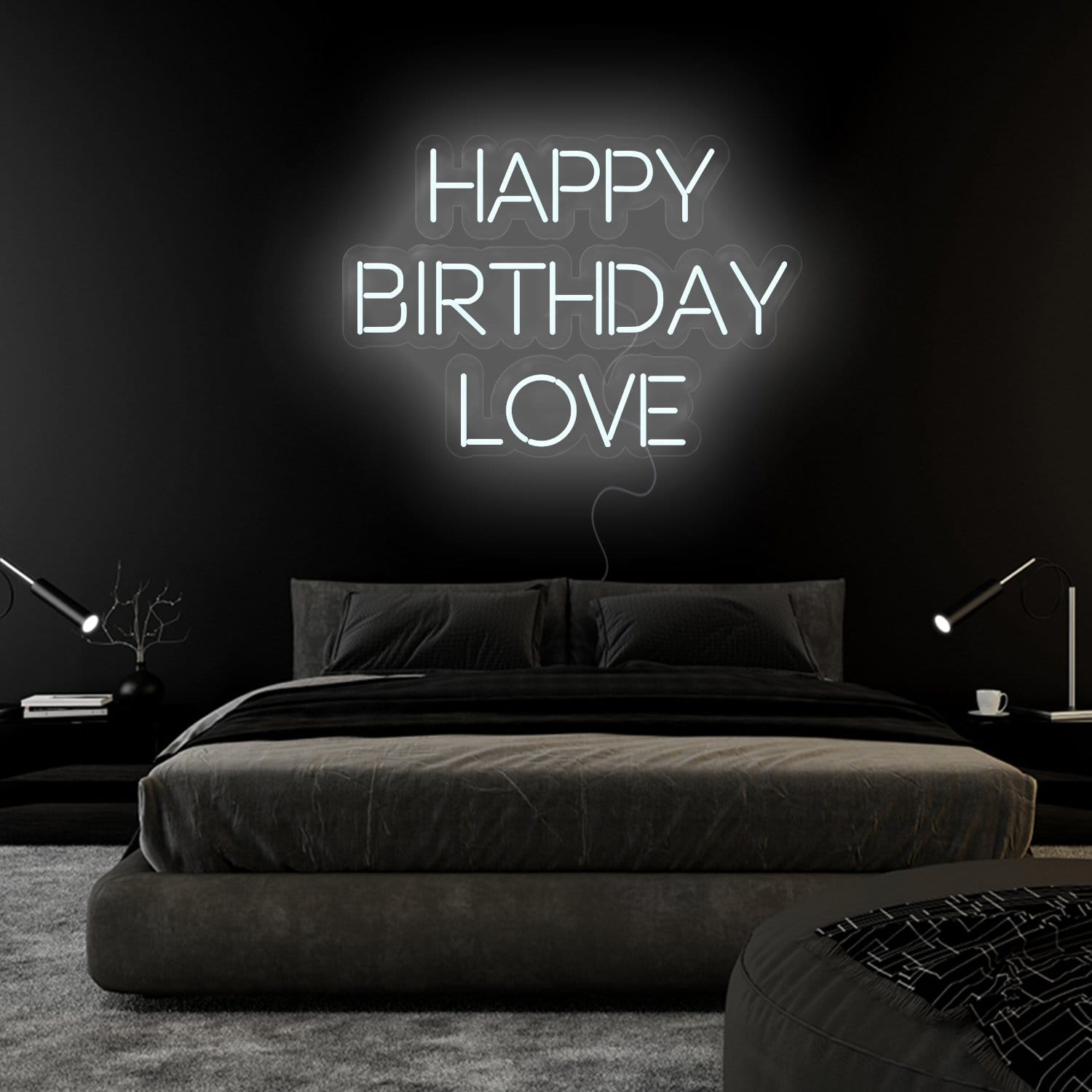 "Happy Birthday Love"  LED Neon Sign Schriftzug - NEONEVERGLOW