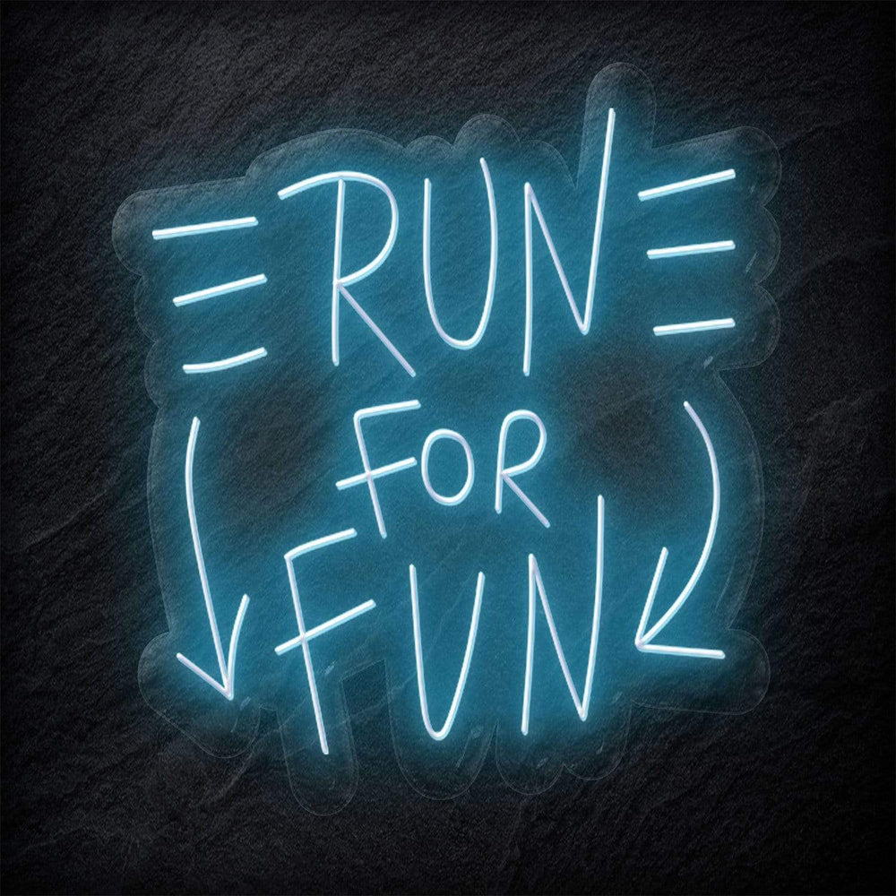 "Run For Fun" Neonschild Sign - NEONEVERGLOW