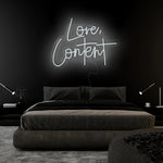 "Love,Content" LED Neonschild Sign Schriftzug - NEONEVERGLOW