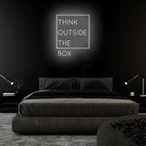 "Think Outside The Box" LED Neonschild Sign Schriftzug - NEONEVERGLOW