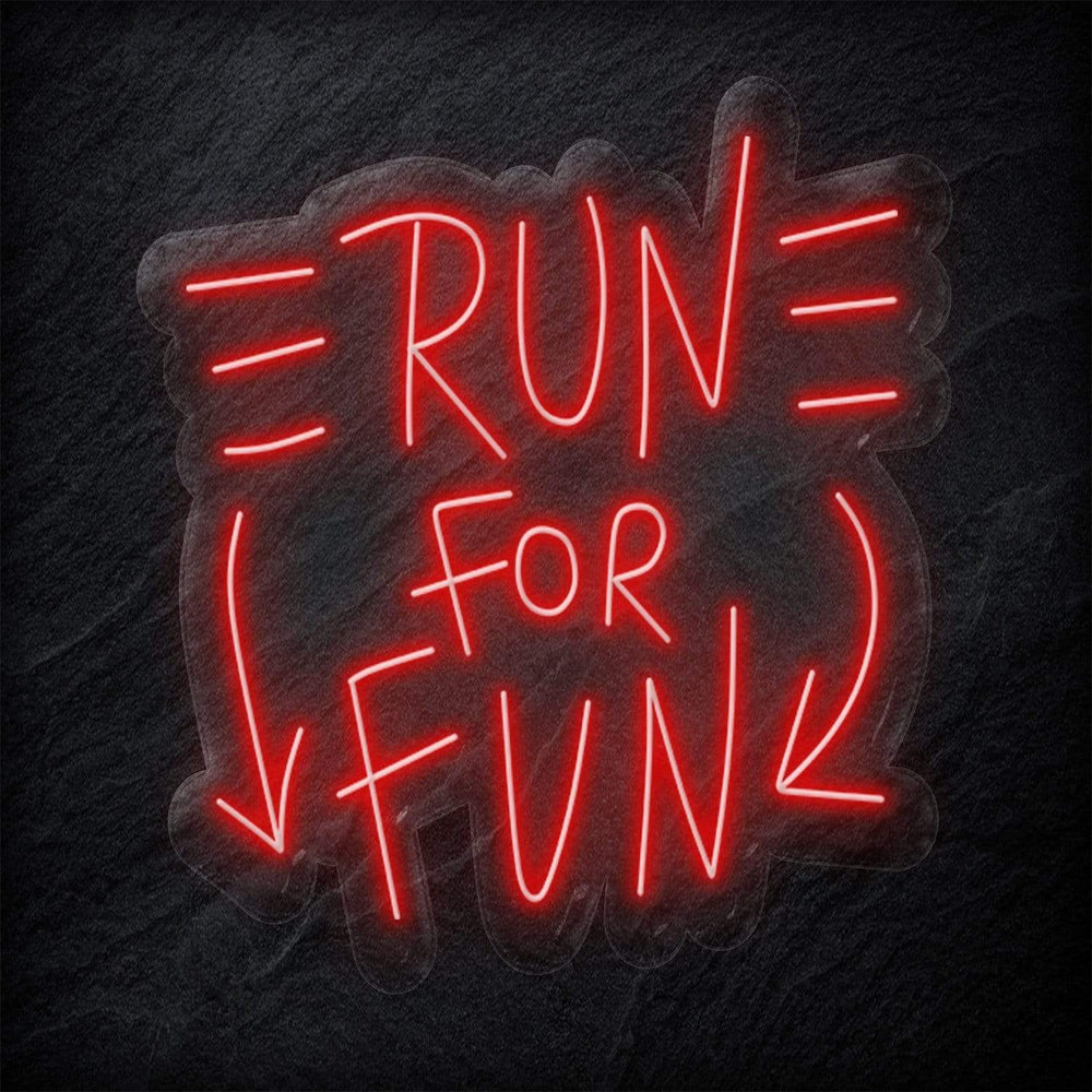 "Run For Fun" Neonschild Sign - NEONEVERGLOW