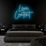 "Love,Content" LED Neonschild Sign Schriftzug - NEONEVERGLOW