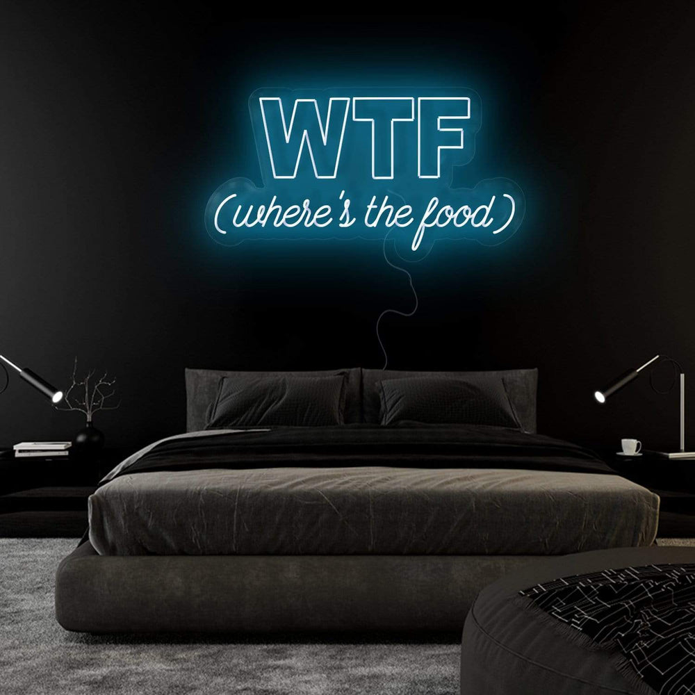 "WTF Where Is The Food" Neonschild Sign Schriftzug - NEONEVERGLOW