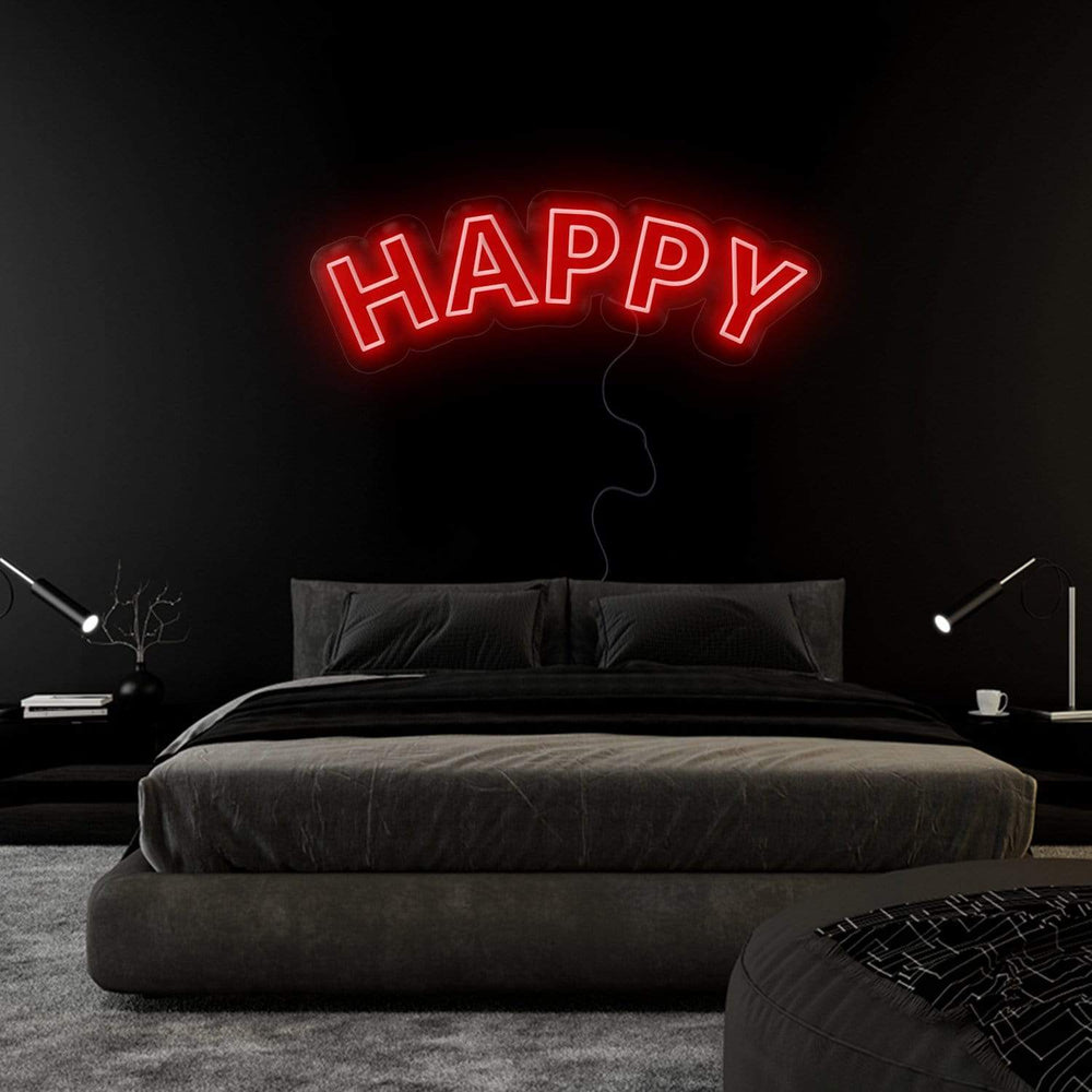 "Happy" Neonschild Sign Schriftzug - NEONEVERGLOW