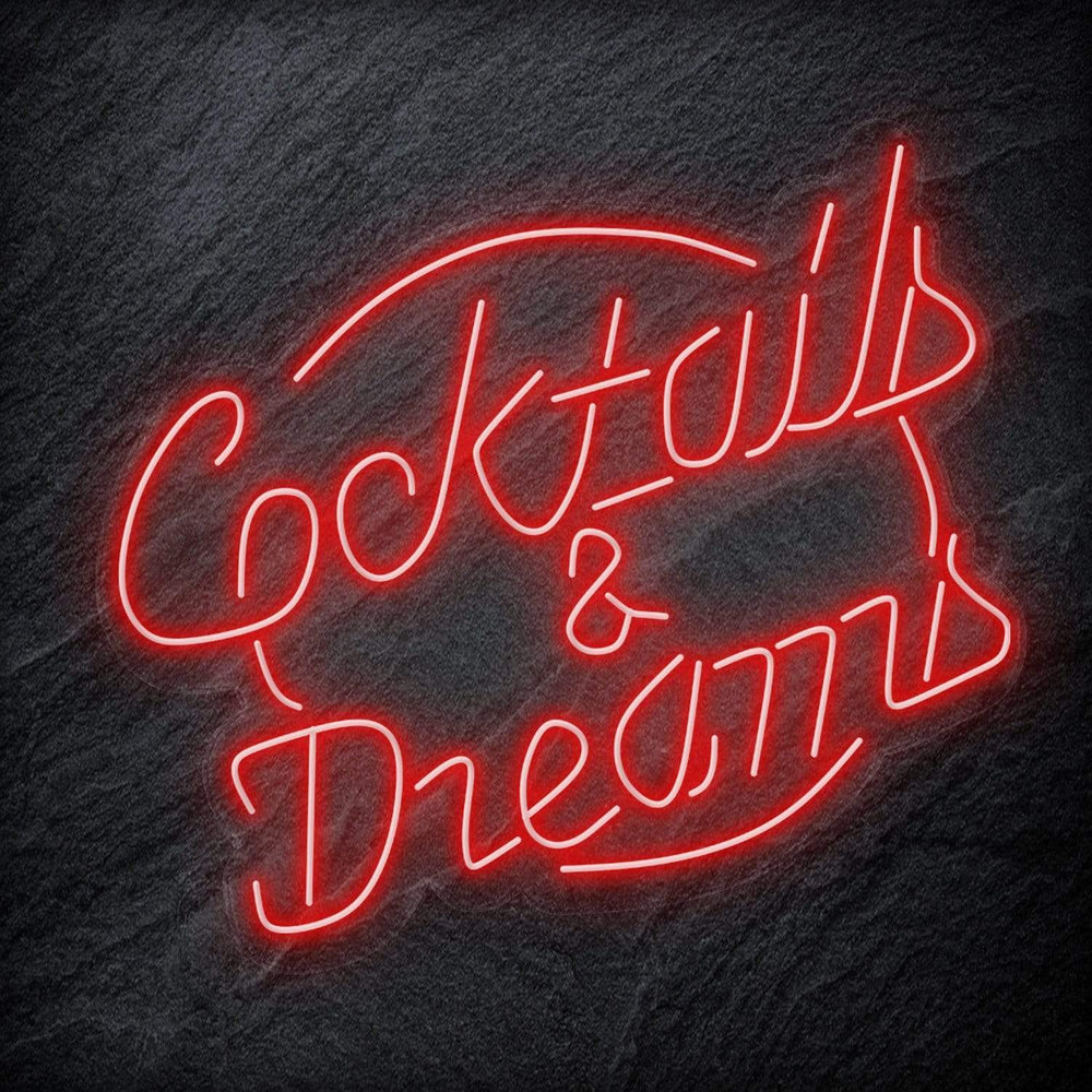 "Cocktails & Dreams" Neonschild Schriftzug Sign - NEONEVERGLOW