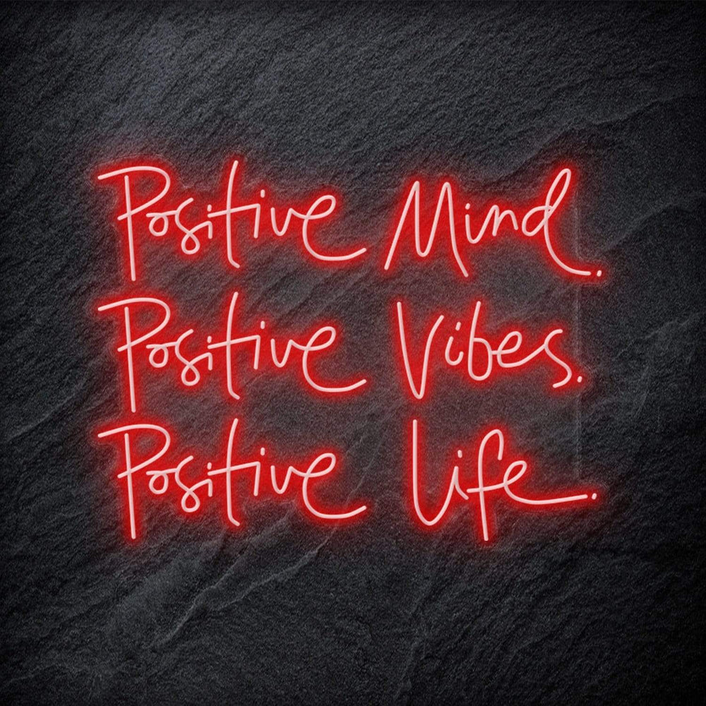 "Positive Mind Posiitve Vibes" Neon Schriftzug - NEONEVERGLOW