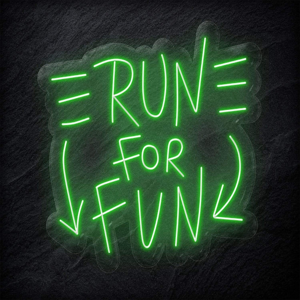 "Run For Fun" Neonschild Sign - NEONEVERGLOW