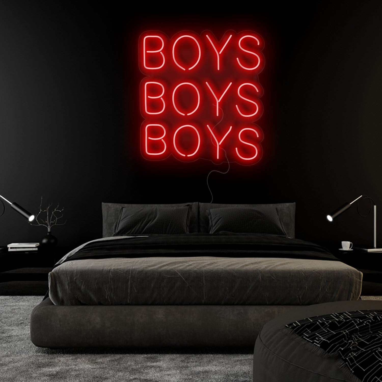 "Boys Boys Boys" LED Neon Sign Schriftzug - NEONEVERGLOW