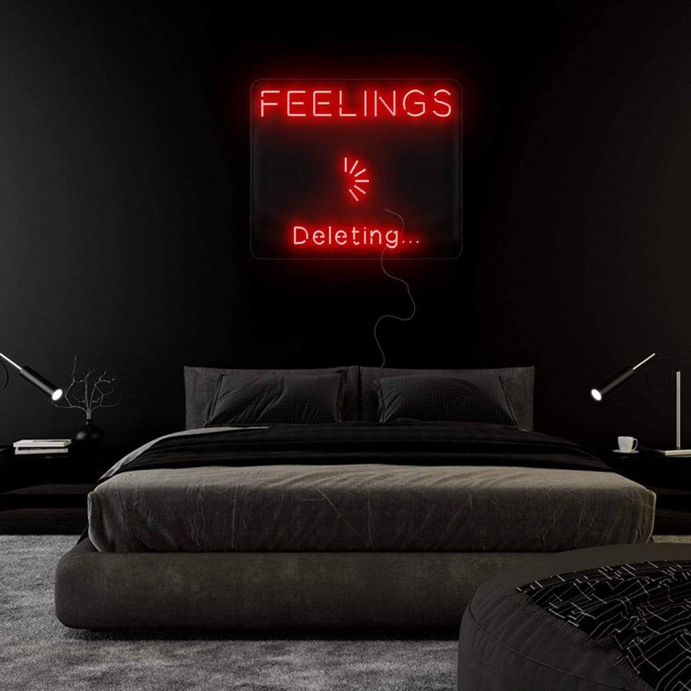 "Feelings Deleteting" Neonschild Sign - NEONEVERGLOW