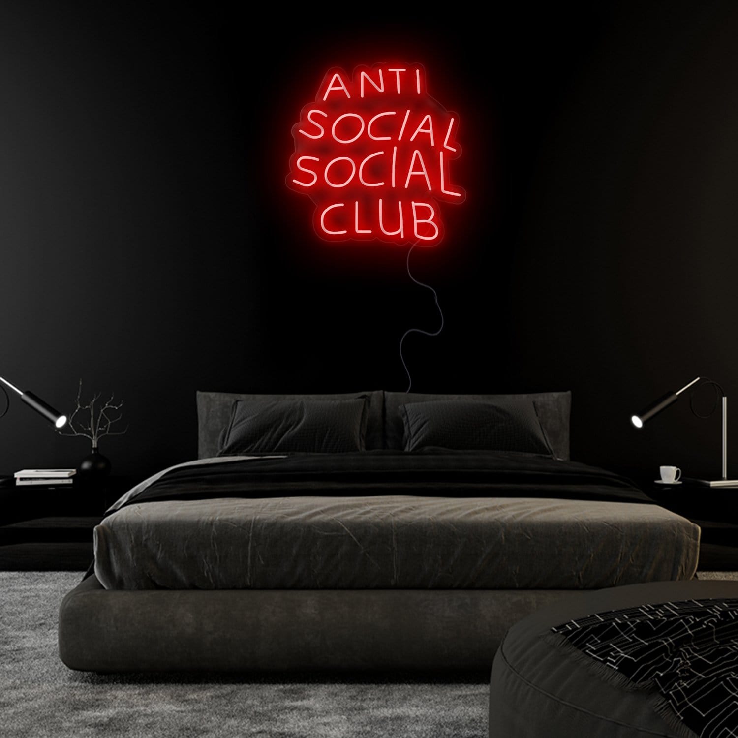 "Anti Social Club" LED Neon Sign Schriftzug - NEONEVERGLOW