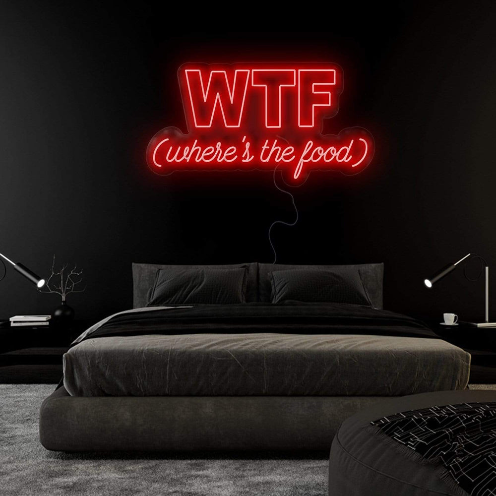 "WTF Where Is The Food" Neonschild Sign Schriftzug - NEONEVERGLOW