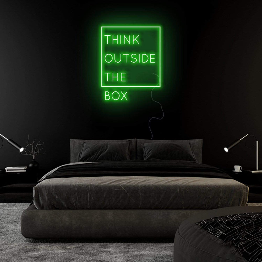 "Think Outside The Box" Neonschild Sign Schriftzug - NEONEVERGLOW