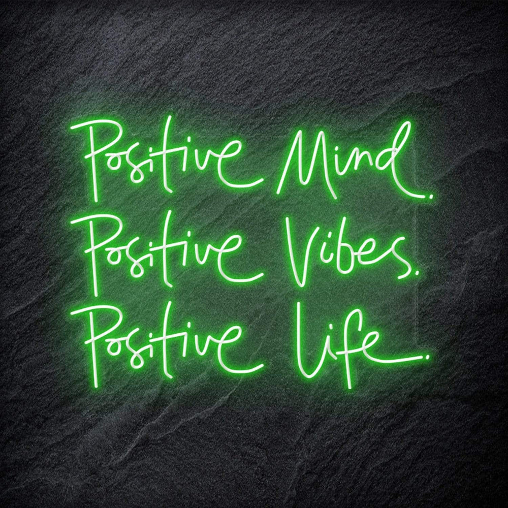 "Positive Mind Posiitve Vibes" Neon Schriftzug - NEONEVERGLOW