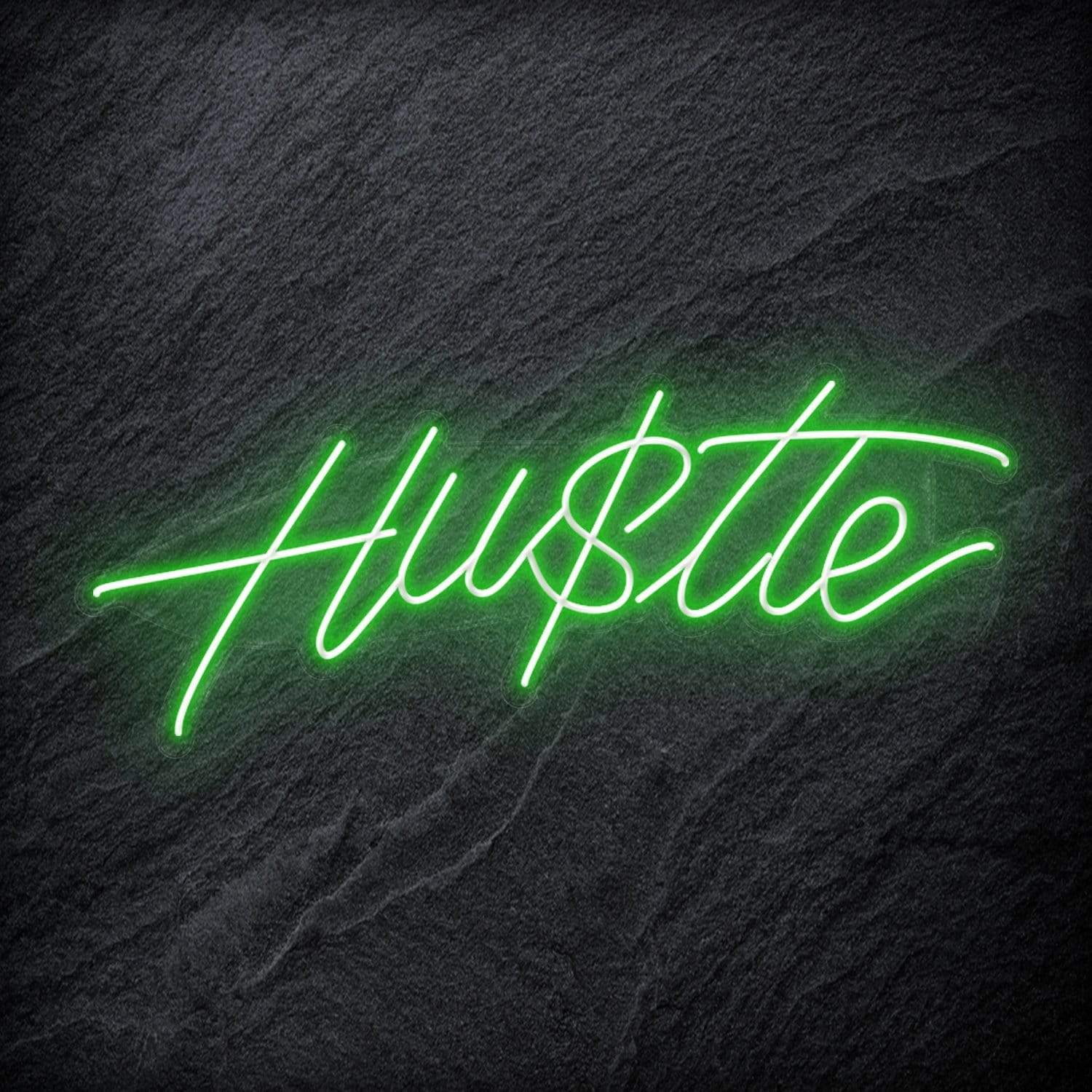 "Hustle" LED Neon Schriftzug Sign - NEONEVERGLOW