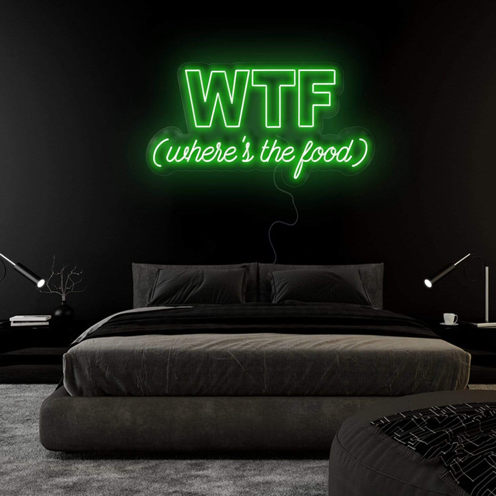 "WTF Where Is The Food" Neonschild Sign Schriftzug - NEONEVERGLOW