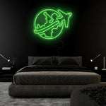 "Weltkugel Reisen" LED Neonschild Sign - NEONEVERGLOW