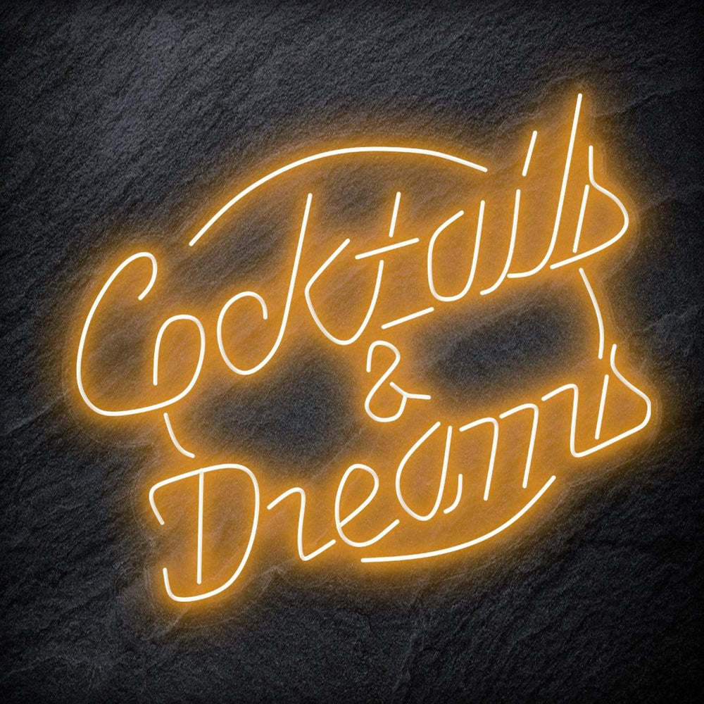 "Cocktails & Dreams" Neonschild Schriftzug Sign - NEONEVERGLOW