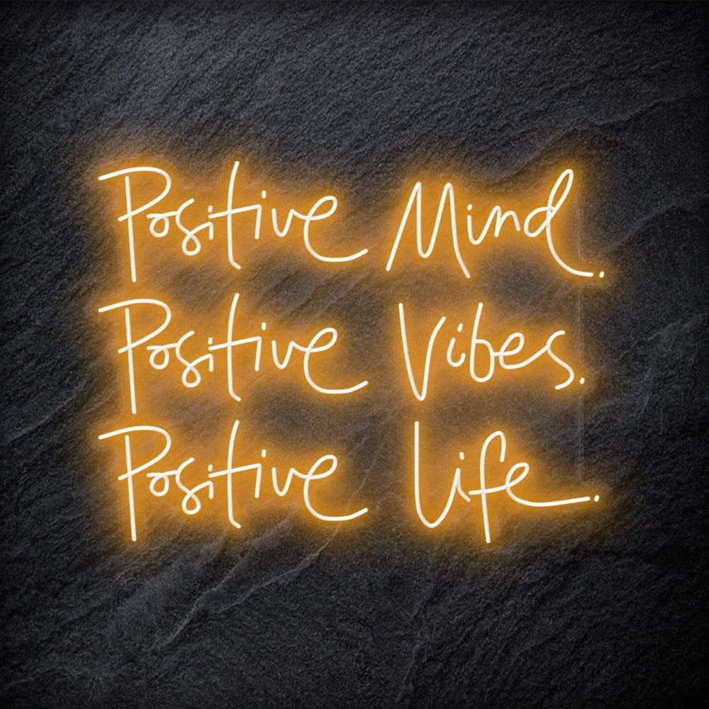 "Positive Mind Posiitve Vibes" Neon Schriftzug - NEONEVERGLOW