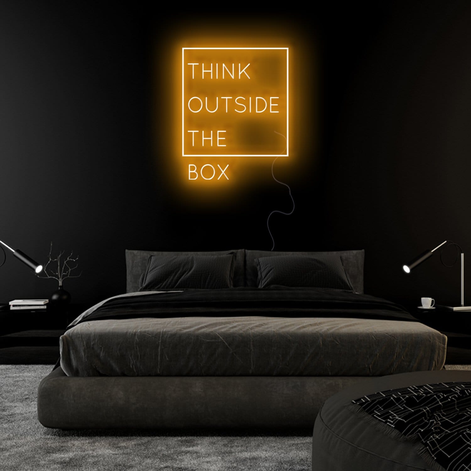 "Think Outside The Box" LED Neonschild Sign Schriftzug - NEONEVERGLOW