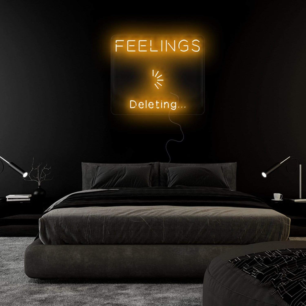 "Feelings Deleteting" Neonschild Sign - NEONEVERGLOW