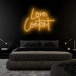 "Love,Content" LED Neonschild Sign Schriftzug - NEONEVERGLOW