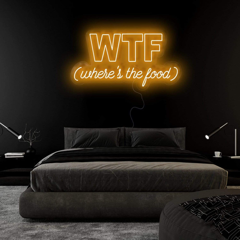 "WTF Where Is The Food" Neonschild Sign Schriftzug - NEONEVERGLOW