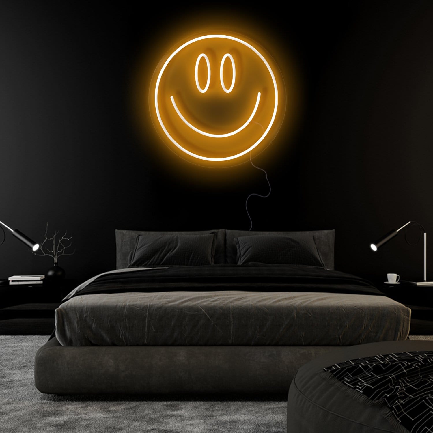 "Smile Lächeln" LED Neonschild Sign Schriftzug - NEONEVERGLOW