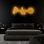 "Pizza Party Smile" LED Neonschild Sign Schriftzug - NEONEVERGLOW