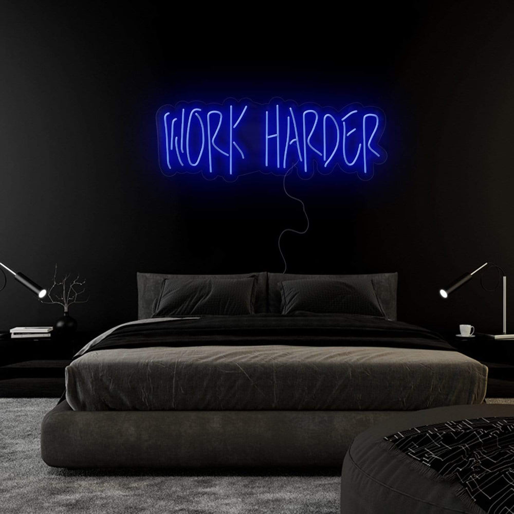 "Work Harder" Neon Sign Schriftzug - NEONEVERGLOW