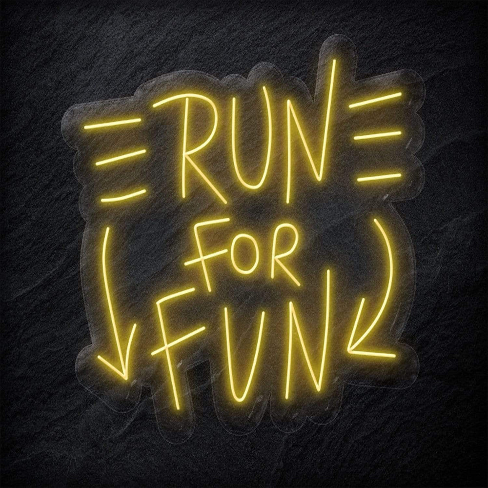 "Run For Fun" Neonschild Sign - NEONEVERGLOW