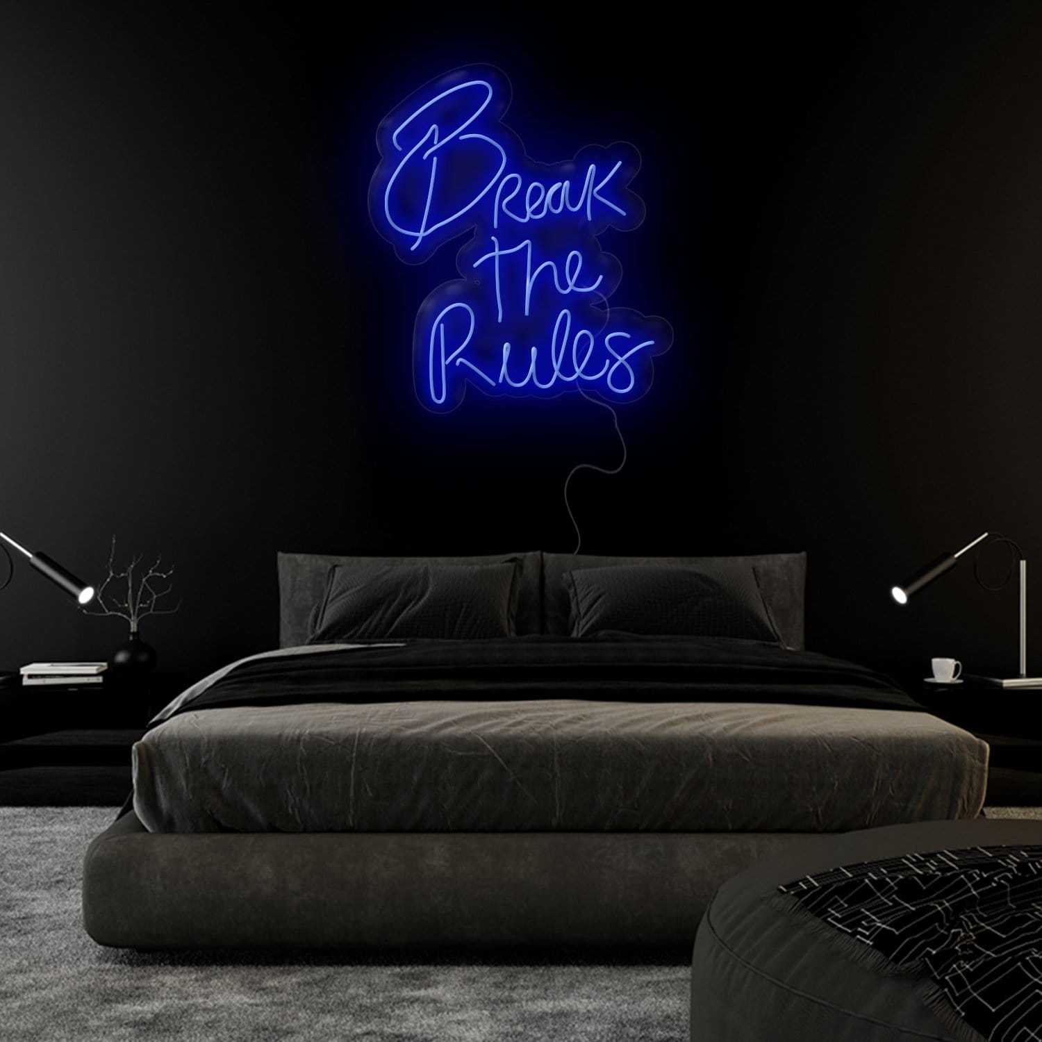"Break The Rules" LED Neonschild Sign Schriftzug - NEONEVERGLOW