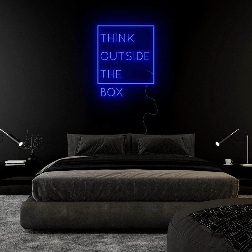 "Think Outside The Box" Neonschild Sign Schriftzug - NEONEVERGLOW