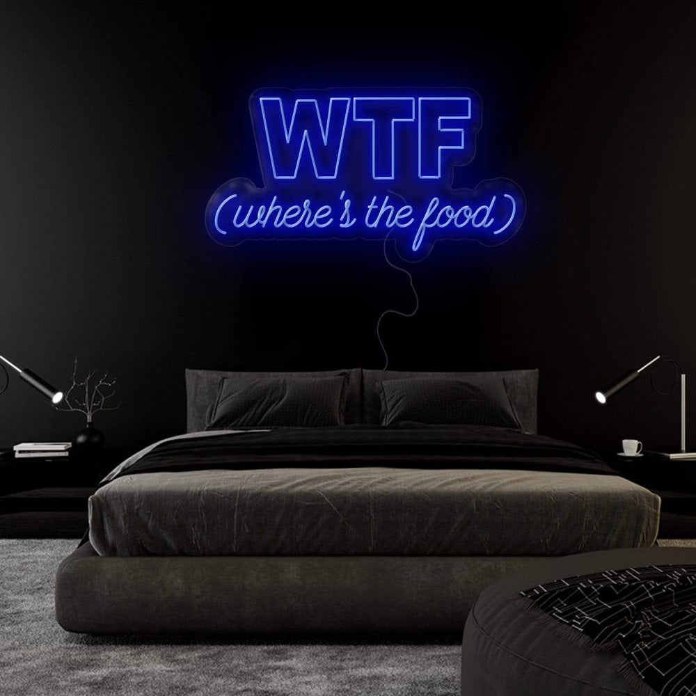 "WTF Where Is The Food" Neonschild Sign Schriftzug - NEONEVERGLOW