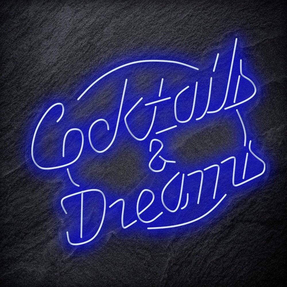 "Cocktails & Dreams" Neonschild Schriftzug Sign - NEONEVERGLOW