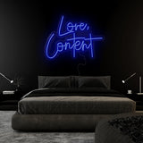 "Love,Content" LED Neonschild Sign Schriftzug - NEONEVERGLOW