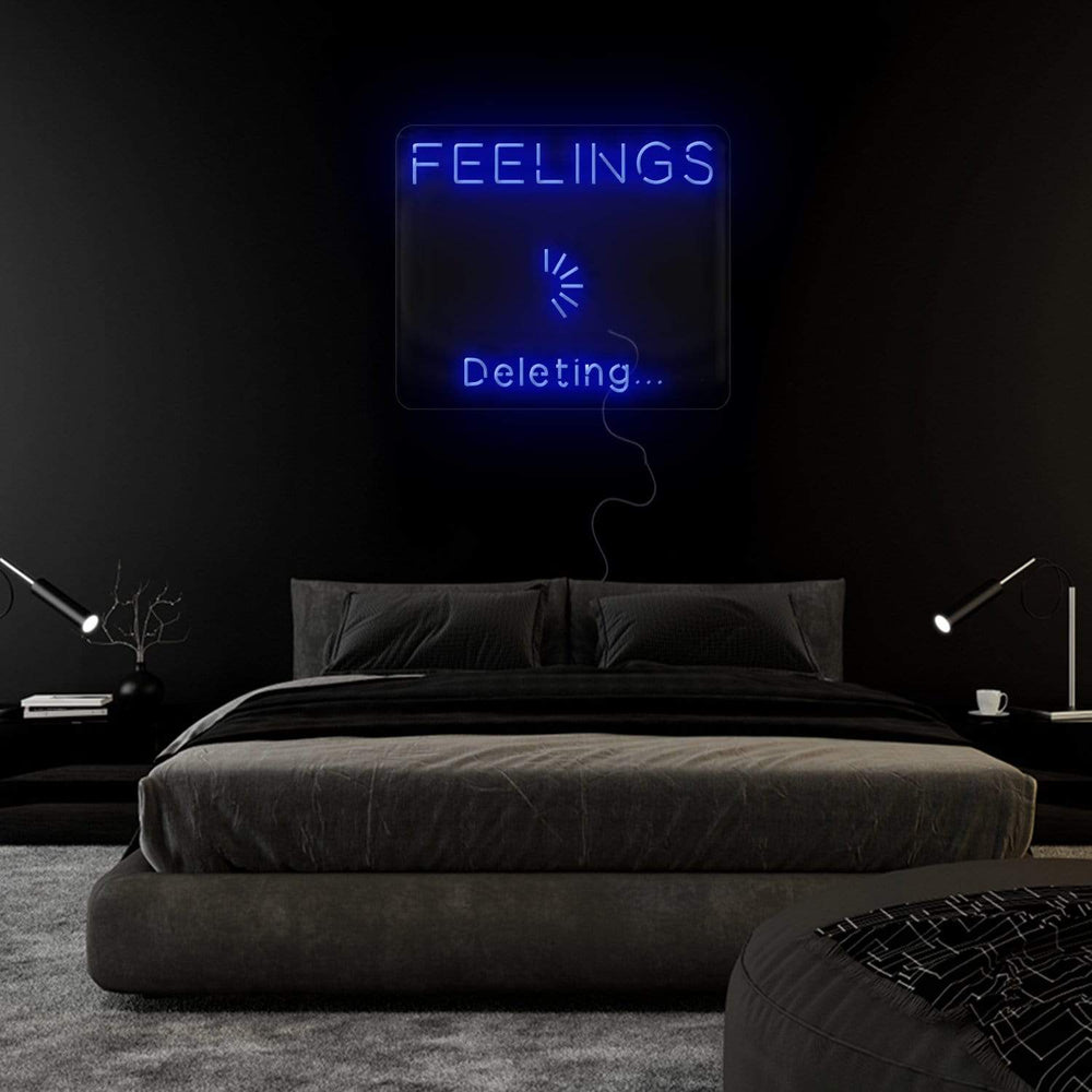 "Feelings Deleteting" Neonschild Sign - NEONEVERGLOW