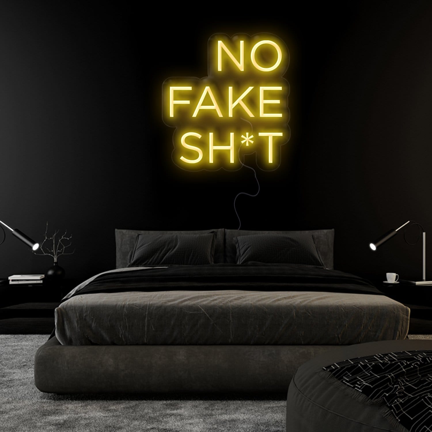 " No Fake Shit" LED Neon Sign Schriftzug - NEONEVERGLOW
