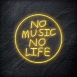 "No Music No Life" LED Neon Schriftzug Sign - NEONEVERGLOW