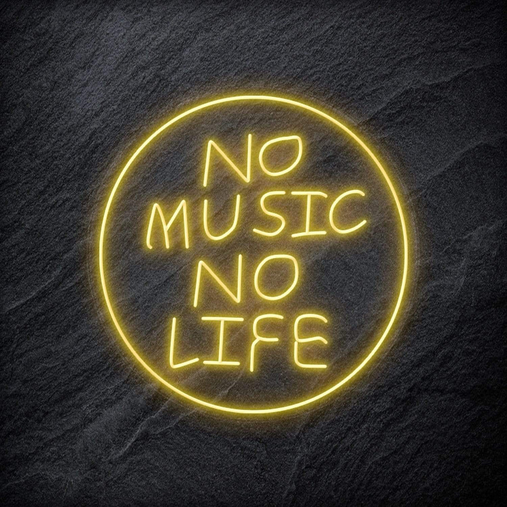 "No Music No Life" Neon Schriftzug Sign - NEONEVERGLOW