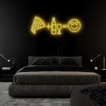 "Pizza Party Smile" LED Neonschild Sign Schriftzug - NEONEVERGLOW